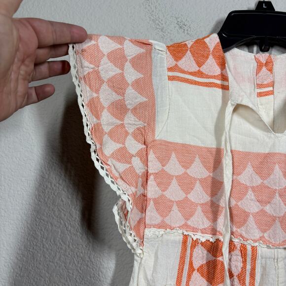 Pearl and Caviar Baby Girl Size 2/4 Apricot Zakar Romper Orange Tassel - Picture 3 of 13